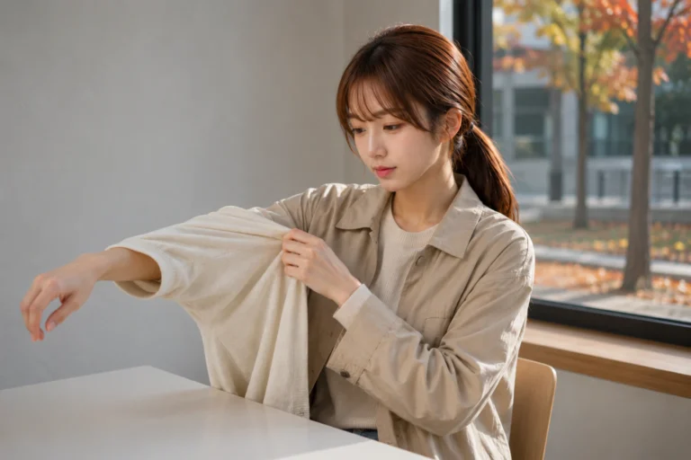 One jacket kept on while the mid layer comes off inside a chilly cafe