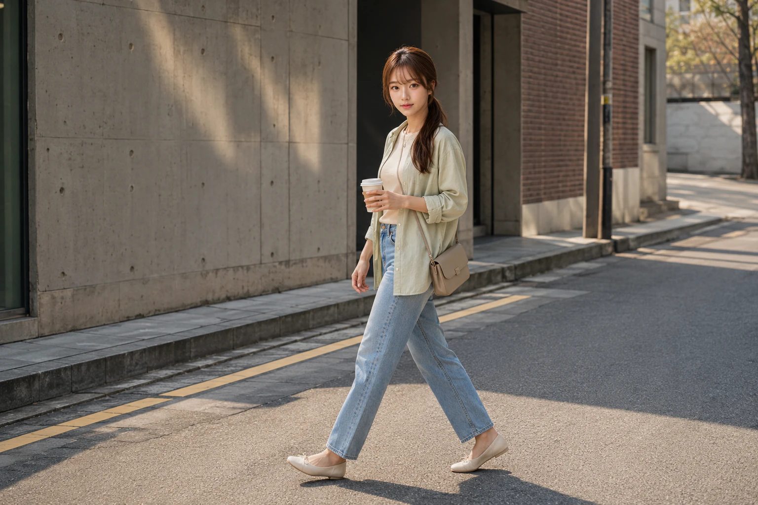The 17-21°C formula: a shacket over a light base, easy walking pace