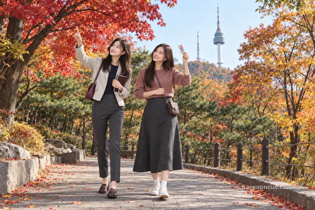 Mali’s fifth Seoul work trip, and the first walk she and Rina choose together: the Namsan Dulle-gil Autumn Picnic