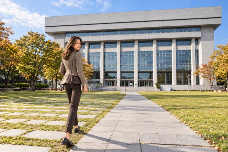 Elena at the National Library of Korea: a one-day pass for a passport, and two exhibitions