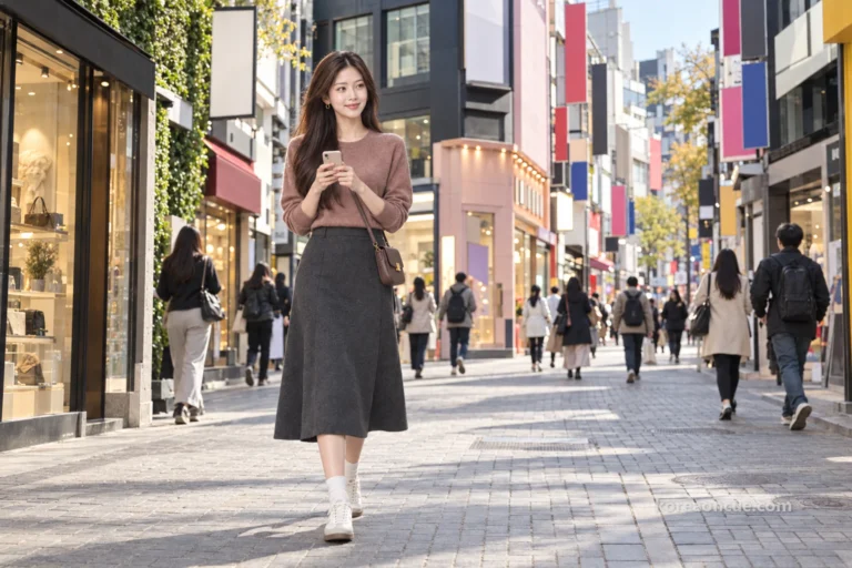 ソウル・明洞8キルで、韓国コスメをひとつだけ選ぶコツ — マリが4号線明洞駅6番出口から歩き出し、たくさんの候補の中から今日持ち帰るコスメをひとつに絞る午後