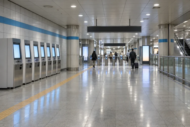 At the Ticket Machines in Seoul Station: Choosing a First Transit Card for a Friend — On the Line 4 Concourse, Lulu Weighs Up a Stored-Value Card, a Single-Journey Ticket, the Climate Card’s Short-Term Pass and Paying With an Overseas Card — Then Rides Line 4 Four Stops to Ichon